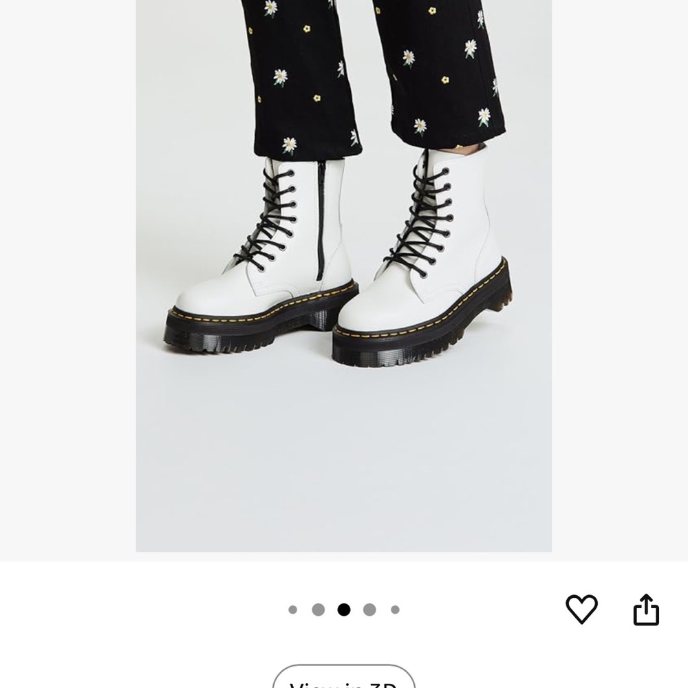 Dr Martens Jadon 8-eye white leather platform boots 8.5